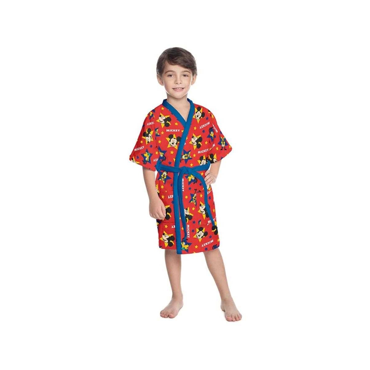 Roupao Lepper Infantil Aveludado Quimono Mickey Vermelho Roupao Lepper Infantil Aveludado Quimono Mickey Vermelho