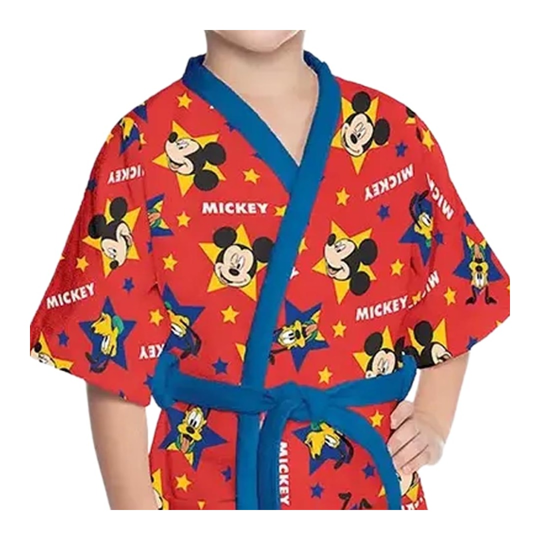 Roupao Lepper Infantil Aveludado Quimono Mickey Vermelho