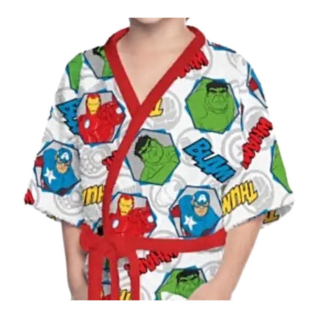 Roupao Lepper Infantil Felpudo Quimono Avengers Cinza