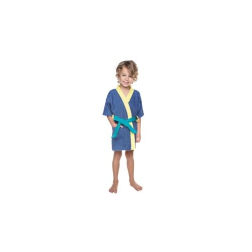 Detalhe - Roupao Lepper Infantil Felpudo Quimono Colorê Azul