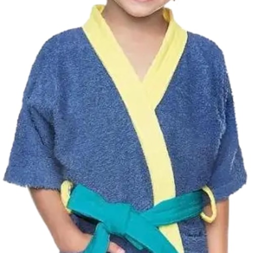 Detalhe - Roupao Lepper Infantil Felpudo Quimono Colorê Azul