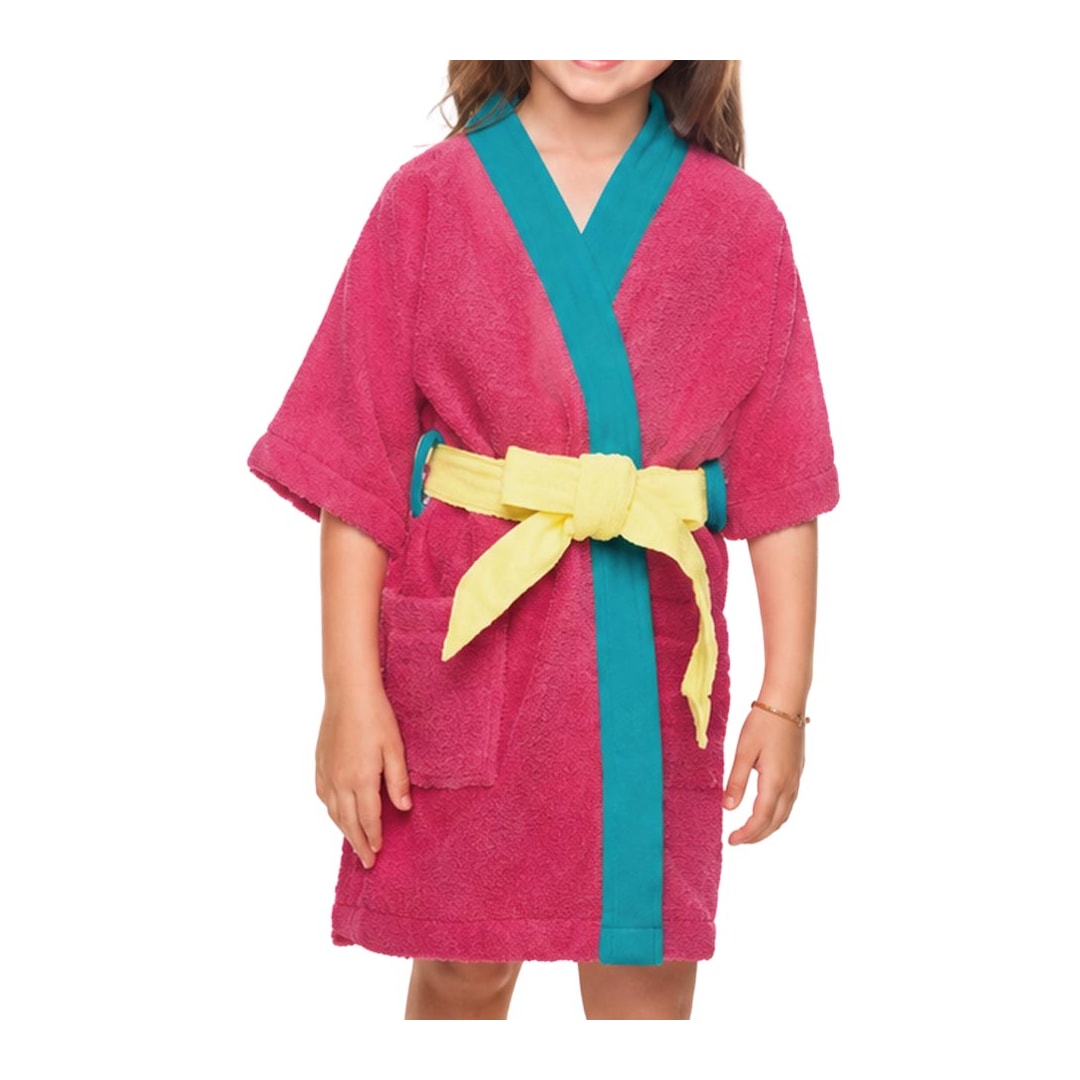 Roupao Lepper Infantil Felpudo Quimono Colorê Rosa