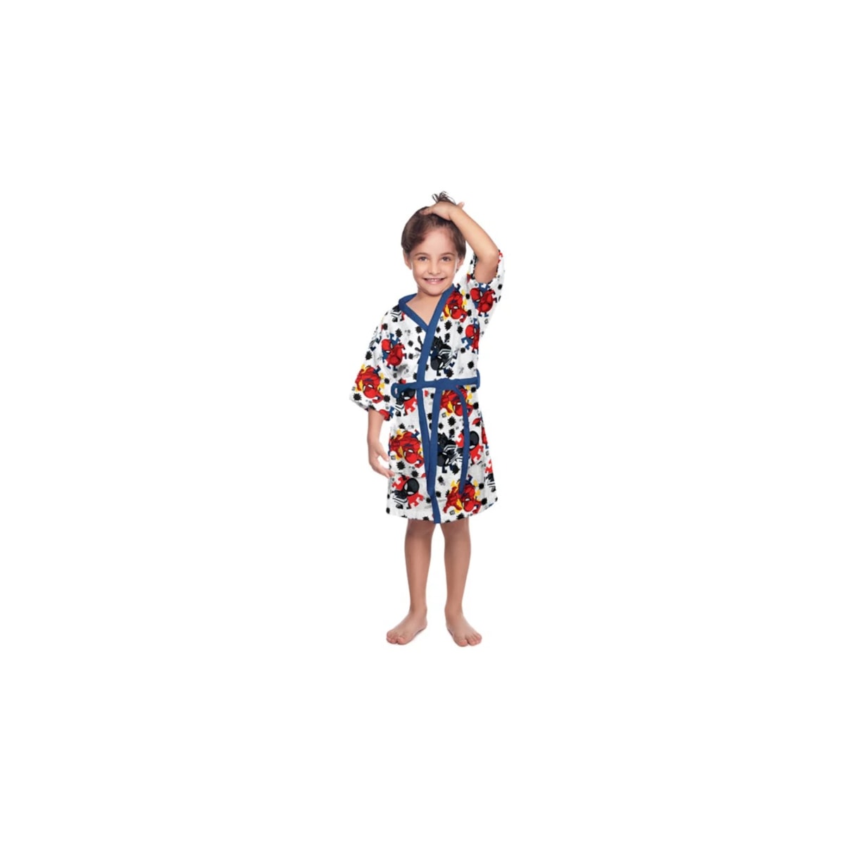 Roupao Lepper Infantil Felpudo Quimono Spider Man Azul Roupao Lepper Infantil Felpudo Quimono Spider Man Azul