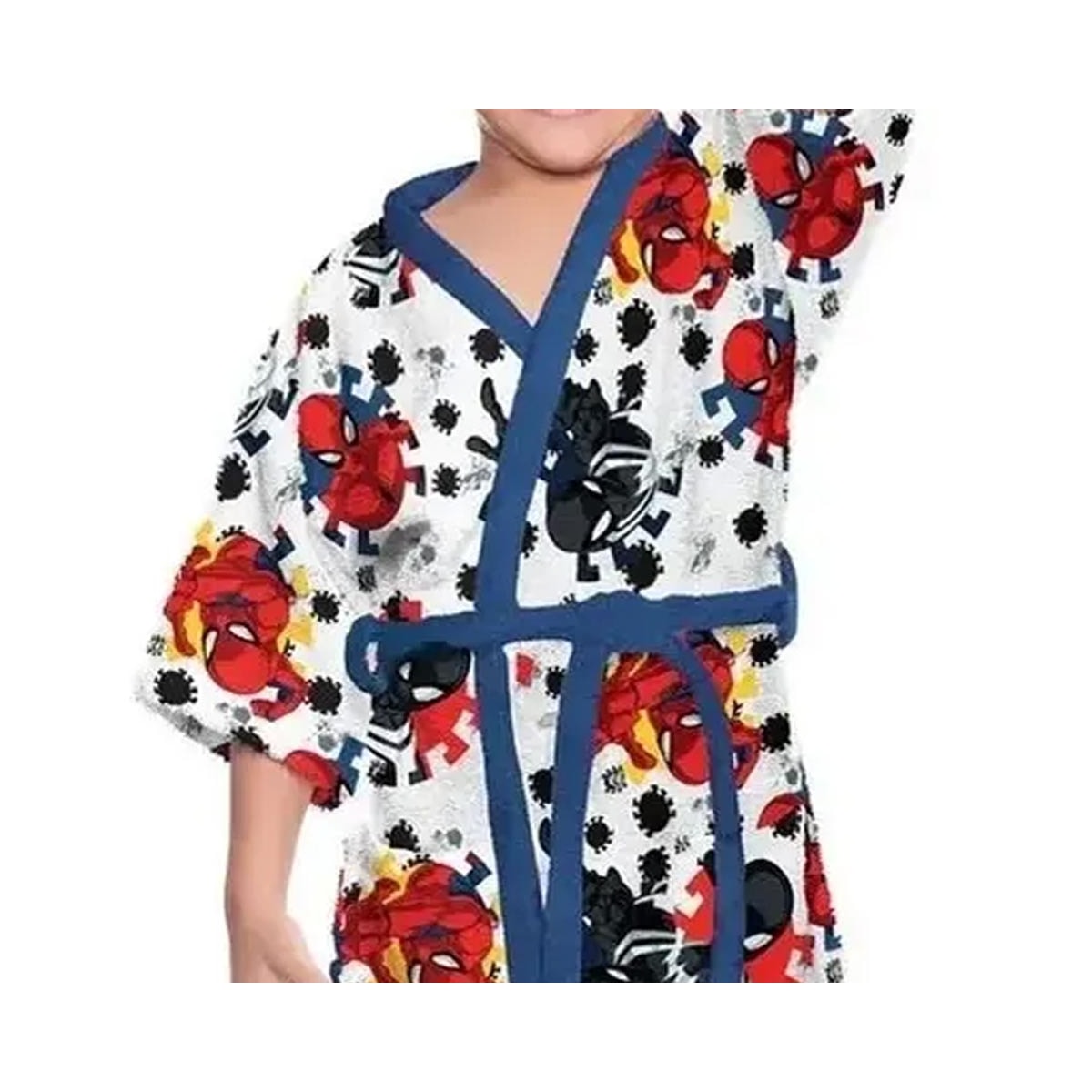 Roupao Lepper Infantil Felpudo Quimono Spider Man Azul Roupao Lepper Infantil Felpudo Quimono Spider Man Azul