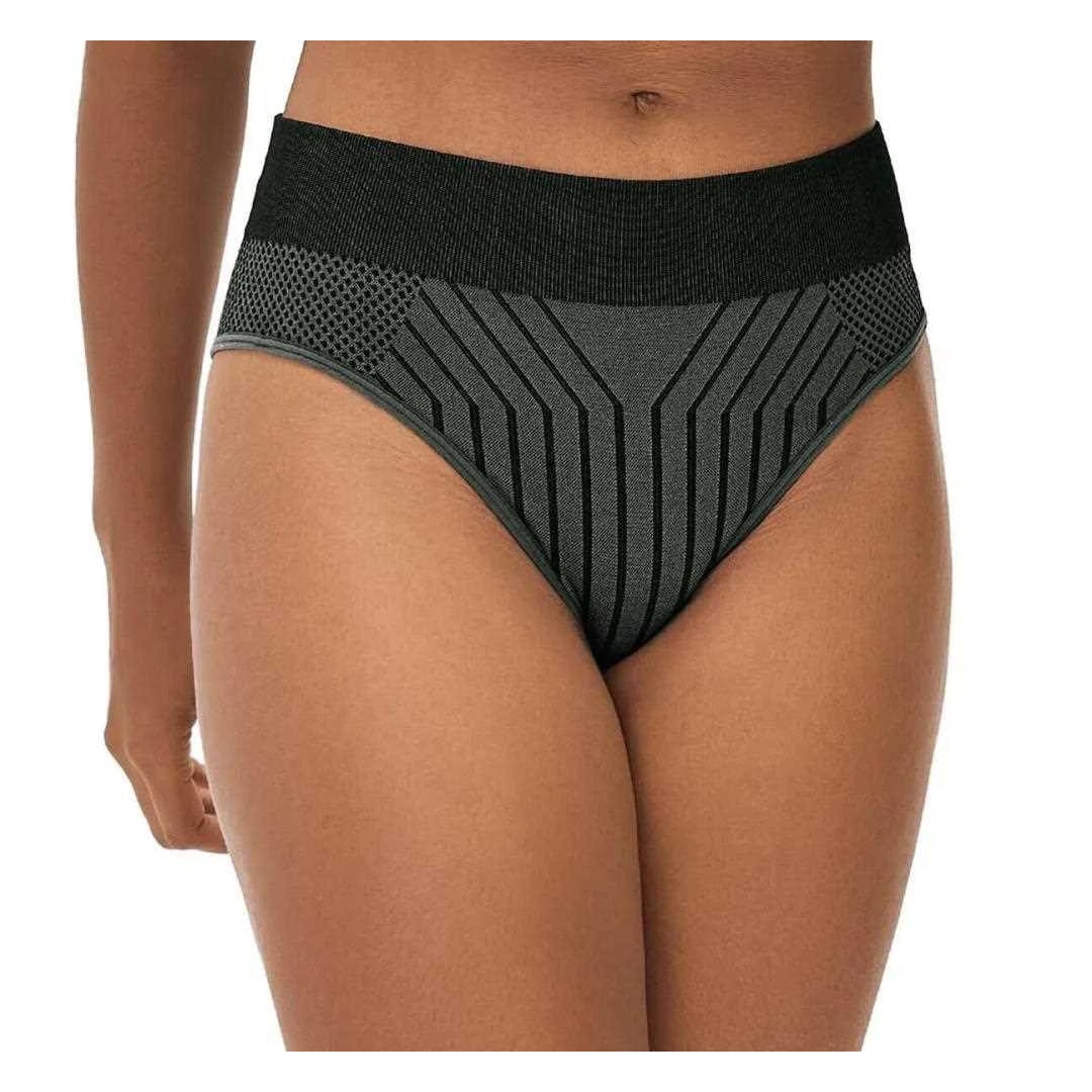 Roupas Feminino Zee Rucci Calcinha Tanga Jacquard Sem Costura Zr0201-096 V03 Preto/Chumbo