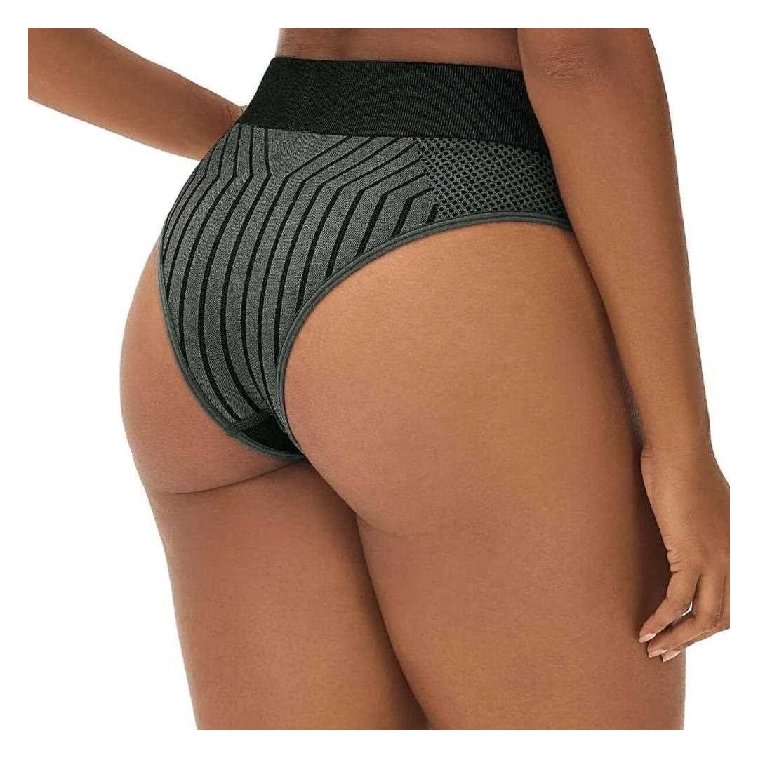 Roupas Feminino Zee Rucci Calcinha Tanga Jacquard Sem Costura Zr0201-096 V03 Preto/Chumbo