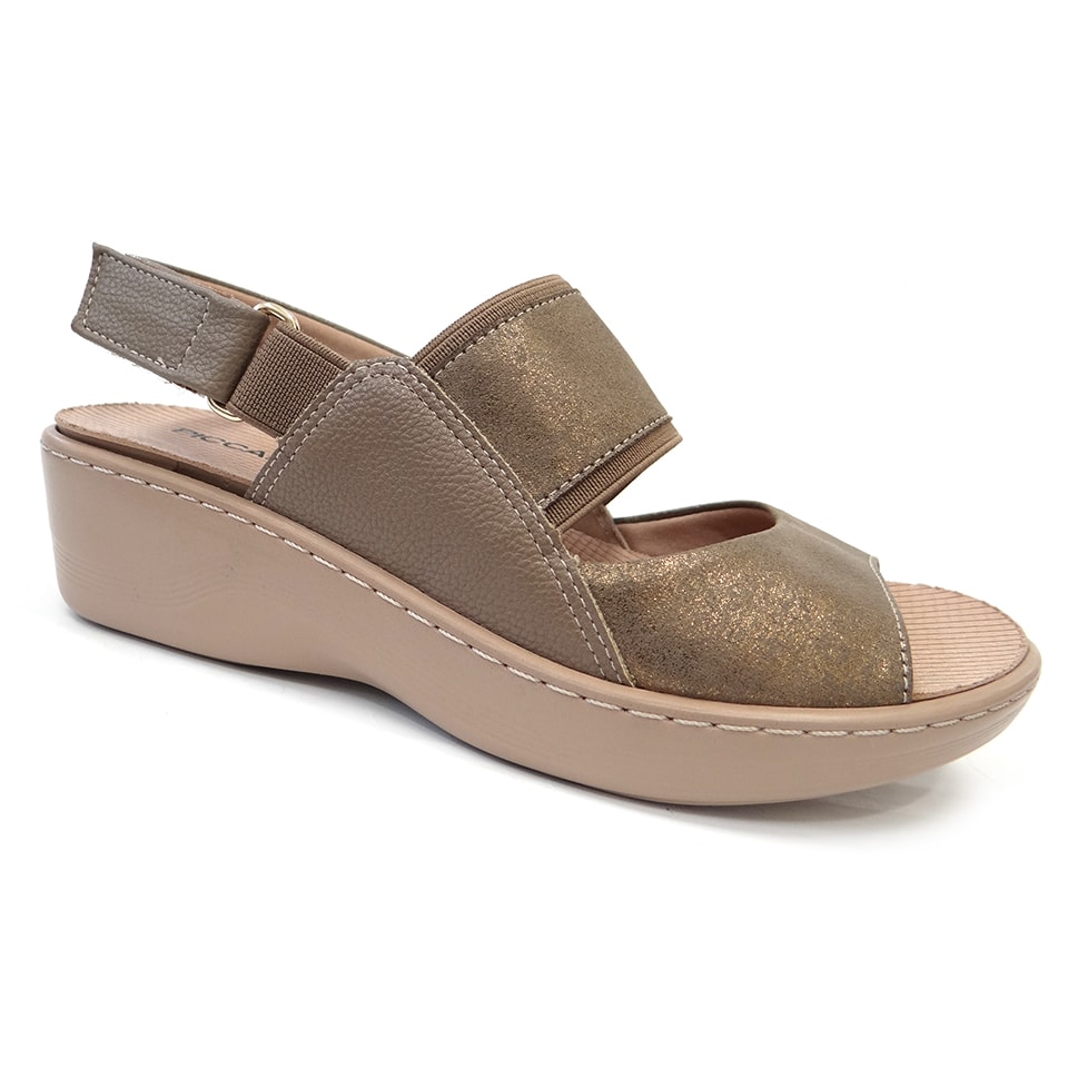 SANDALIA ANABELA SPA 2 EM 1 568013-PICCADILLY (00) - TAUPE - Linha Conforto
