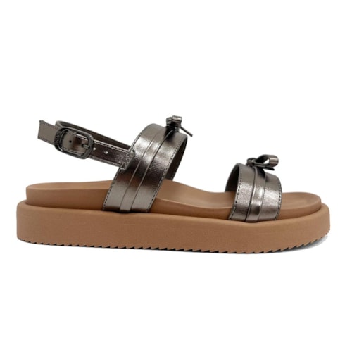 Detalhe - Sandália Anacapri Papete Birken C 30741 0006 Prata Velho