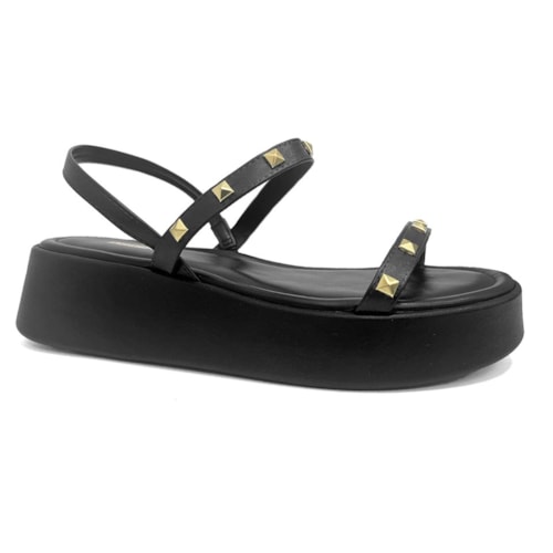 Sandália Anacapri Papete Flat Plataforma 30696 0001 Preto