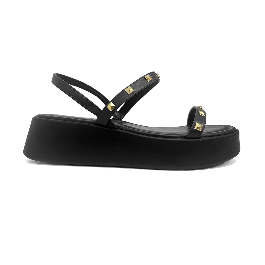 Sandália Anacapri Papete Flat Plataforma 30696 0001 Preto