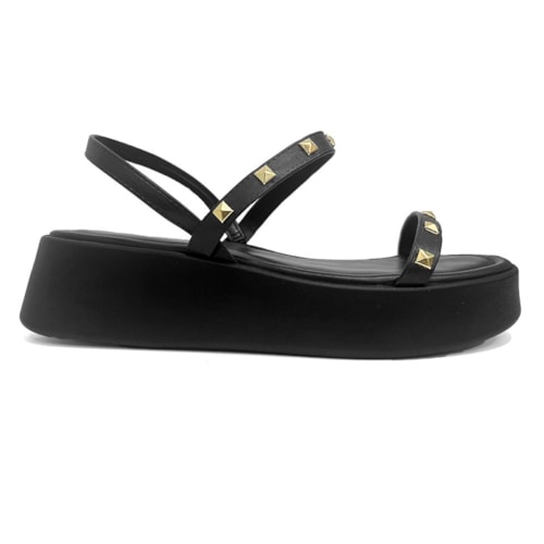Detalhe - Sandália Anacapri Papete Flat Plataforma 30696 0001 Preto