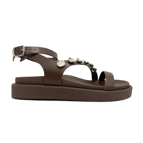 Detalhe - Sandália Anacapri Papete Flatform C30380 Marrom