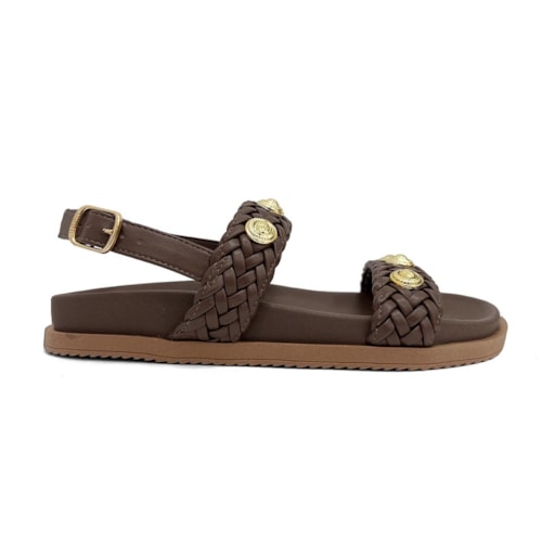 Detalhe - Sandália Anacapri Papete Flatform C30638 Marrom