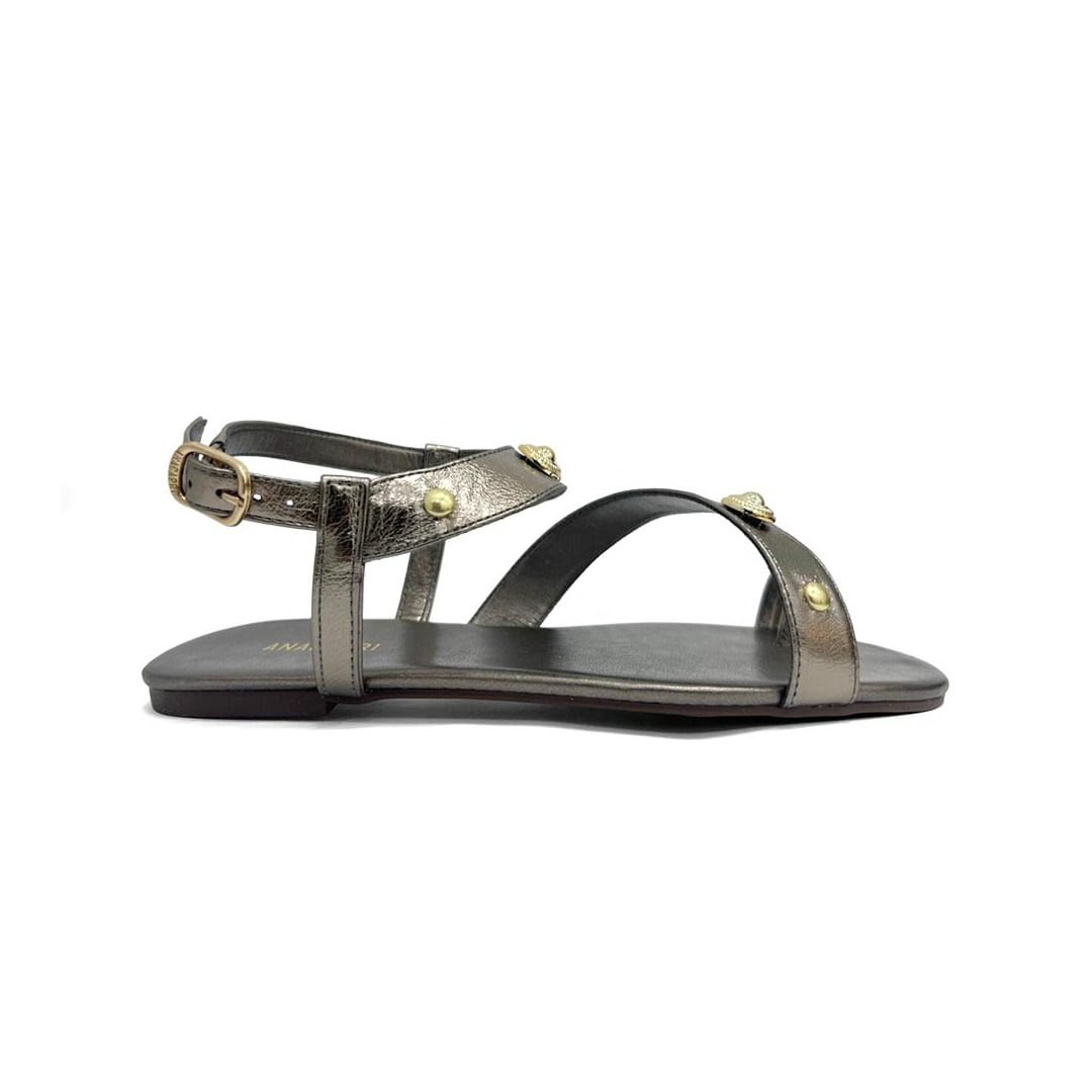 Sandália Anacapri Rasteira C 30294 Pewter