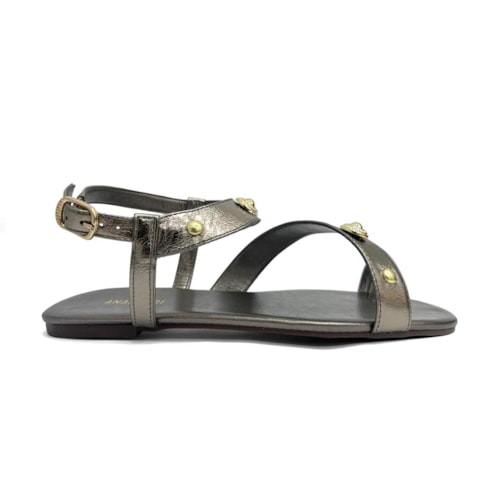 Detalhe - Sandália Anacapri Rasteira C 30294 Pewter