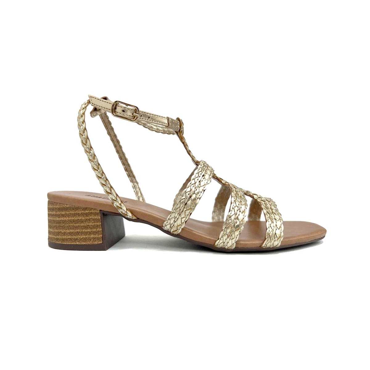 Sandália Anacapri Salto Bloco 0043 Ouro Sandália Anacapri Salto Bloco 0043 Ouro