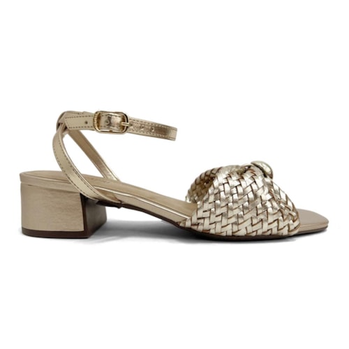 Detalhe - Sandália Anacapri Salto Bloco Baixo C 30489 0160 Ouro Claro