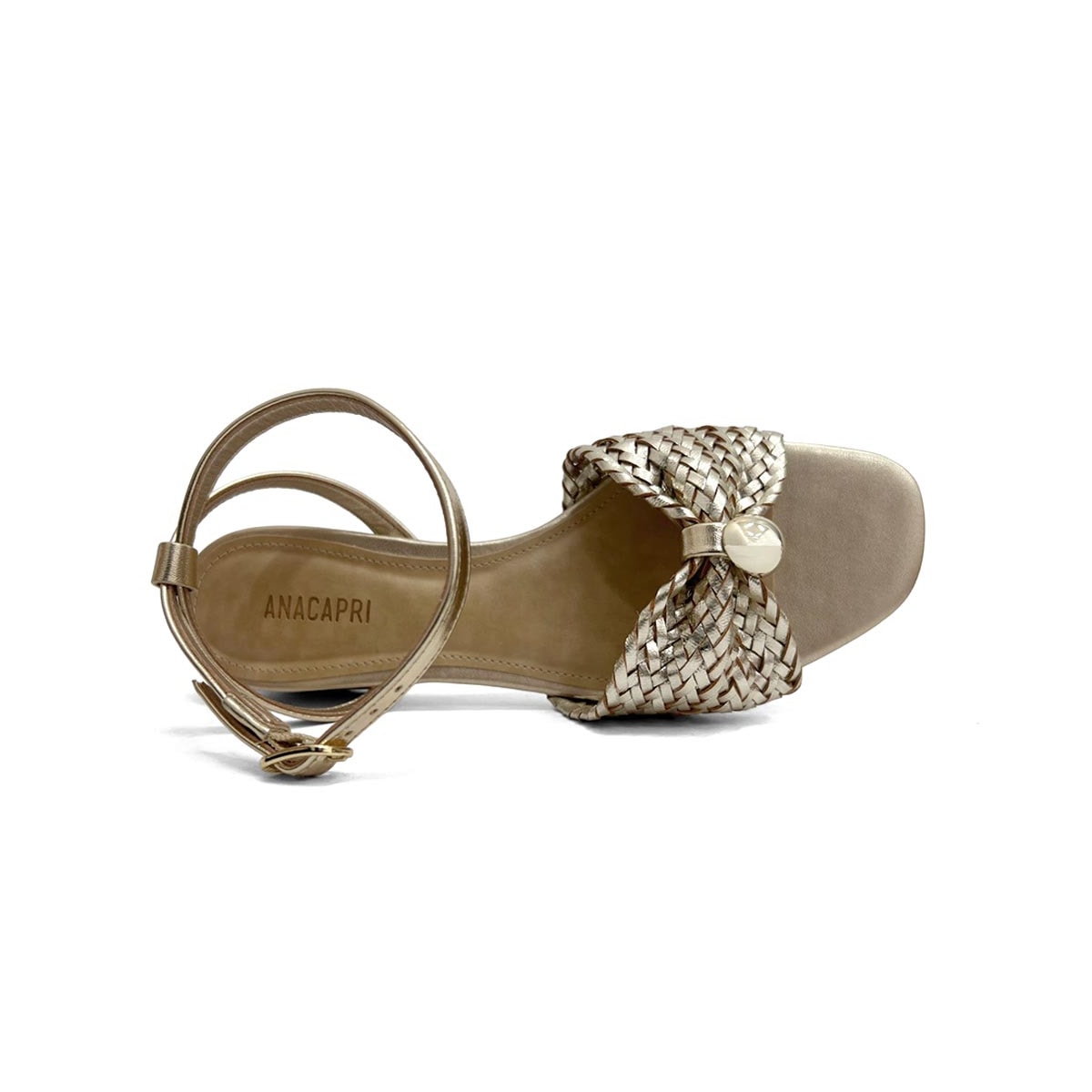 Sandália Anacapri Salto Bloco Baixo C 30489 0160 Ouro Claro Sandália Anacapri Salto Bloco Baixo C 30489 0160 Ouro Claro