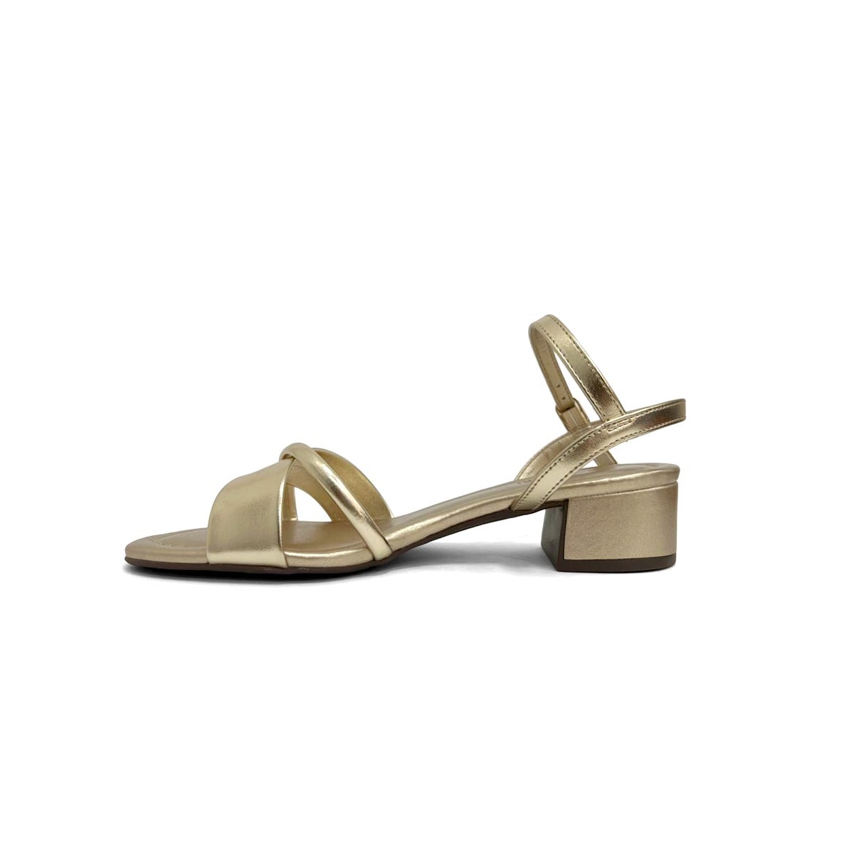 Sandália Anacapri Salto Bloco Baixo C 30489 0183 Ouro Claro