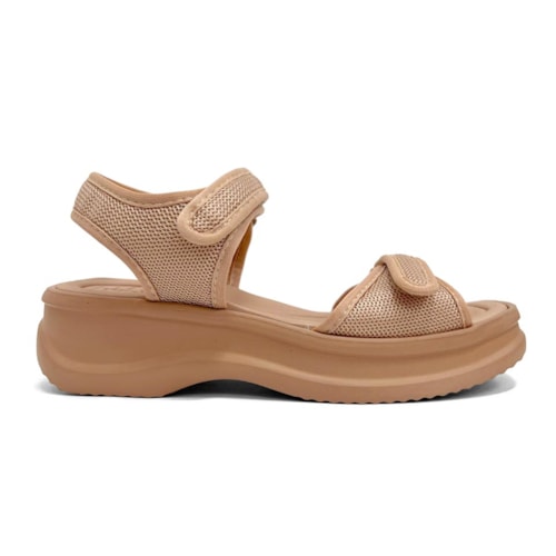 Detalhe - Sandália Azaleia Papete De Tecido Vera Soft Marrom Make