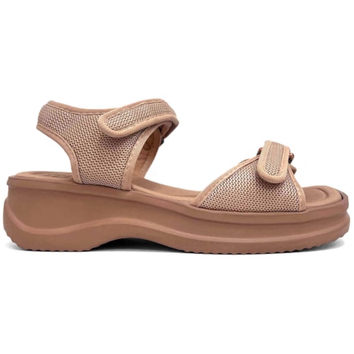 Detalhe - Sandália Azaleia Papete De Tecido Vera Soft Marrom Make