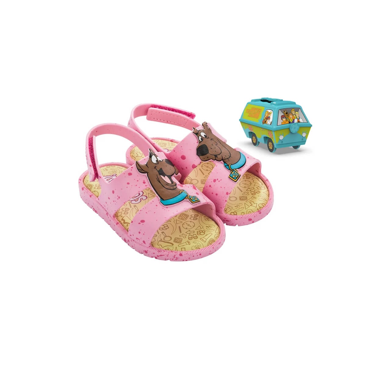 Sandália Baby Scooby Doo Mystery Grendene 22458 Rosa/Amarelo Sandália Baby Scooby Doo Mystery Grendene 22458 Rosa/Amarelo