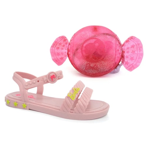 Sandalia Barbie Candy Bag Menina Grendene 22492 Rosa Claro