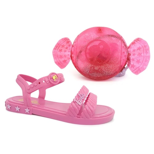 Sandalia Barbie Candy Bag Menina Grendene 22492 Rosa Medio