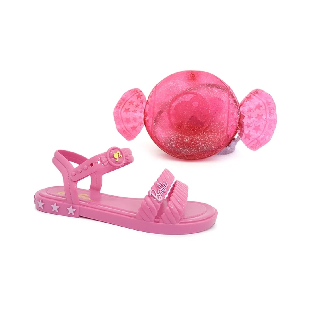 Sandália Barbie Candy Bag Menina Grendene 22492 Rosa Medio Sandália Barbie Candy Bag Menina Grendene 22492 Rosa Medio