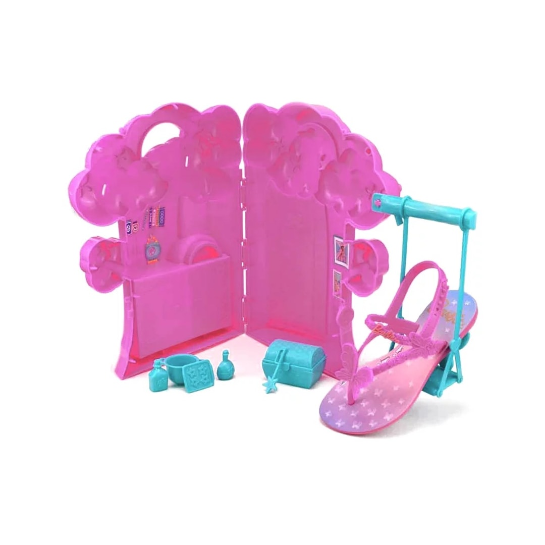 Sandália Barbie Casa Na Arvore 22862 Grendene Rosa/Lilas