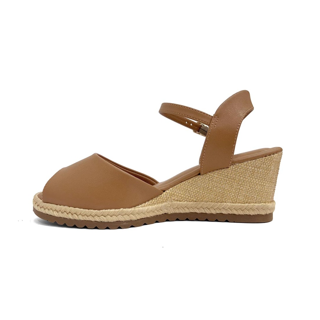 Sandália Bebecê Feminina Anabela T5828-181 Mocha