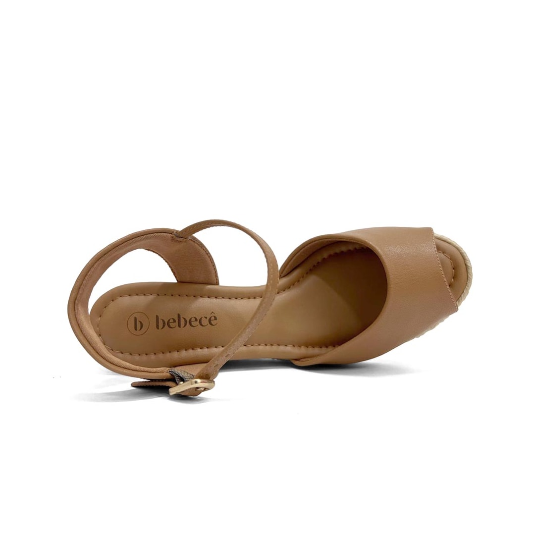Sandália Bebecê Feminina Anabela T5828-181 Mocha
