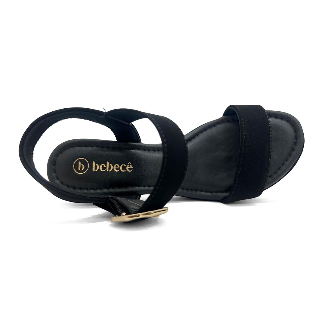 Sandália Bebecê Meia Pata Salto Bloco T5118-148 Preto
