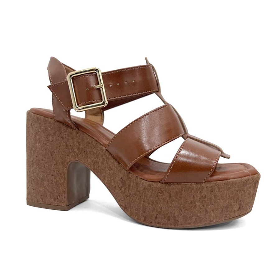 Sandália Bebecê Plataforma T5119-054 Pecan