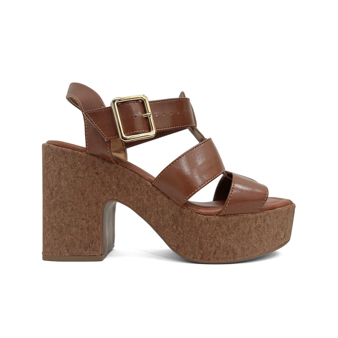 Sandália Bebecê Plataforma T5119-054 Pecan