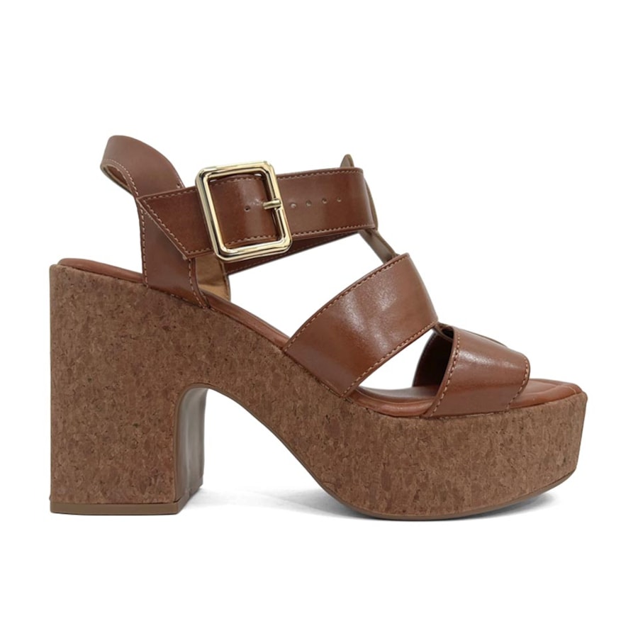 Sandália Bebecê Plataforma T5119-054 Pecan