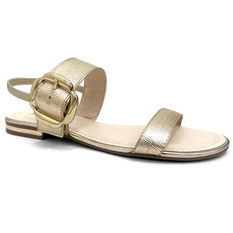 Sandália Bebecê Rasteira T1028-472 Dourado