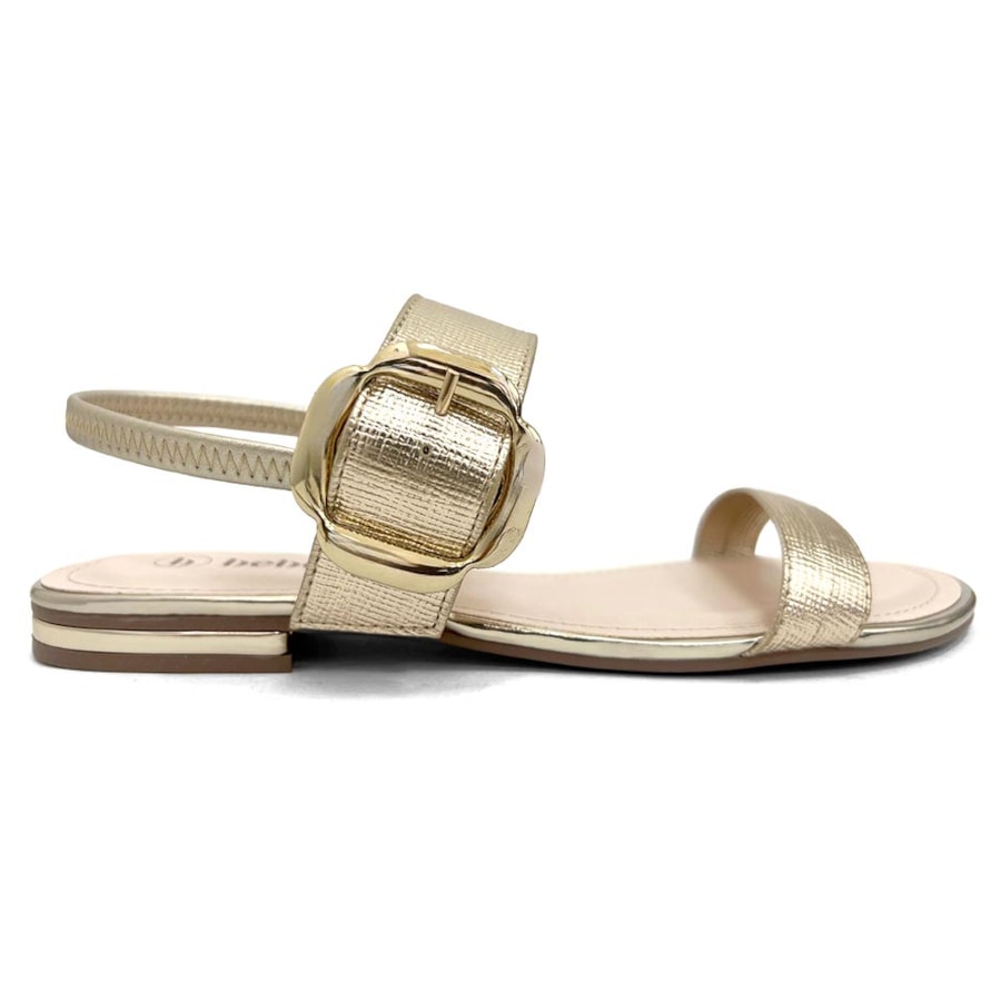 Sandália Bebecê Rasteira T1028-472 Dourado