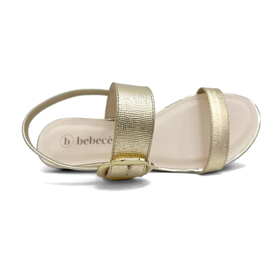 Sandália Bebecê Rasteira T1028-472 Dourado