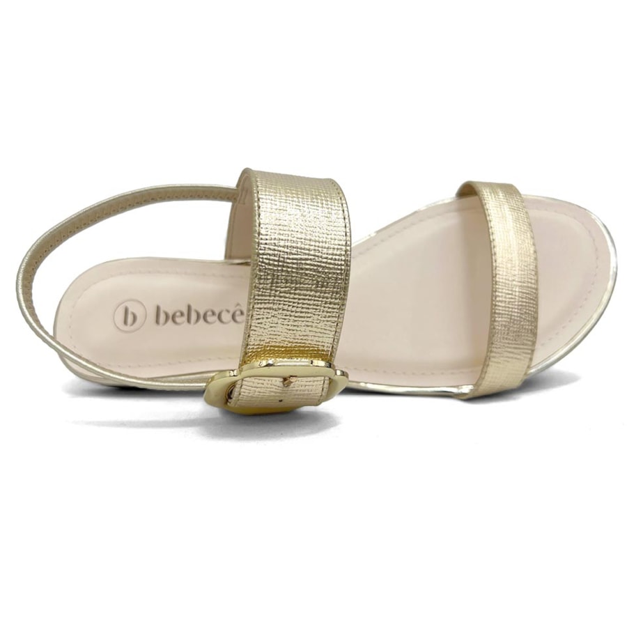 Sandália Bebecê Rasteira T1028-472 Dourado