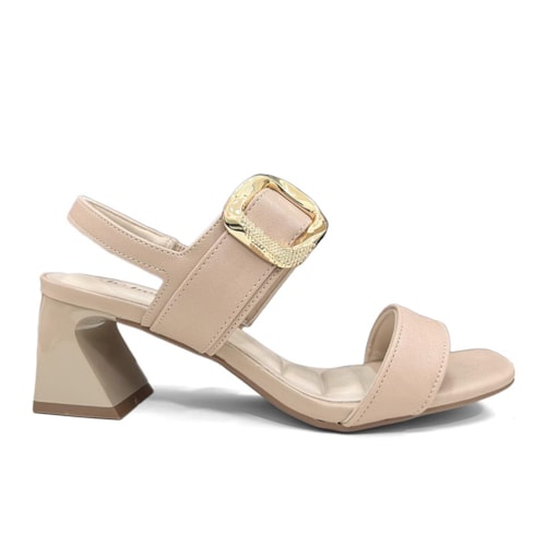 Detalhe - Sandália Bebecê Salto Bloco Baixo T5254-064 Nude