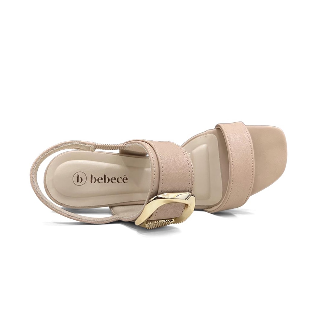 Sandália Bebecê Salto Bloco Baixo T5254-064 Nude