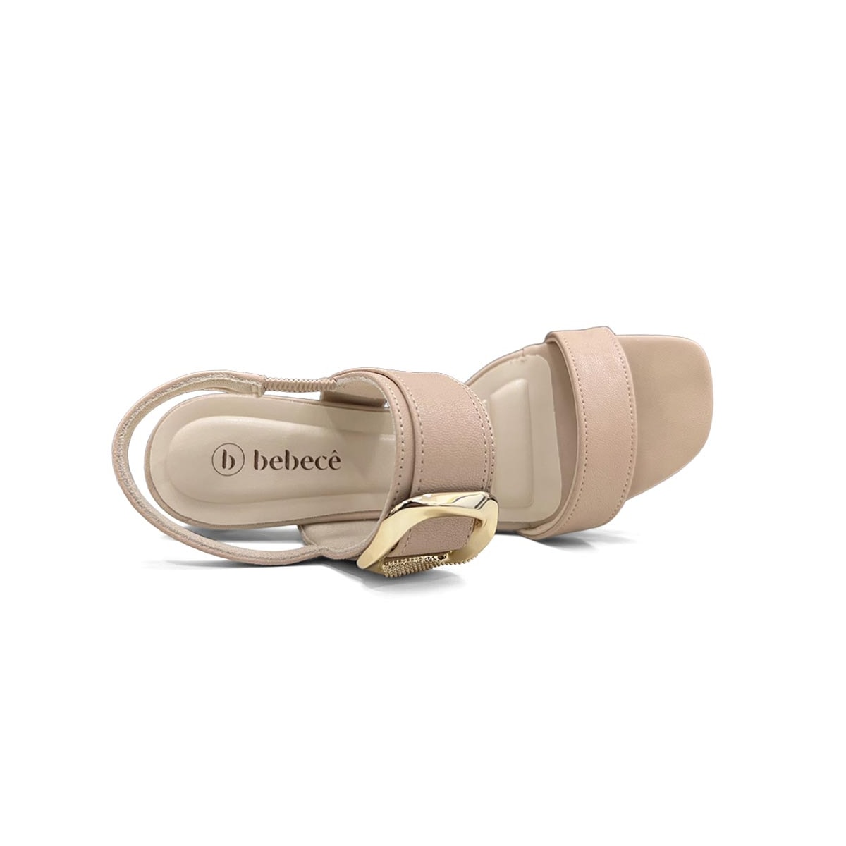 Sandália Bebecê Salto Bloco Baixo T5254-064 Nude