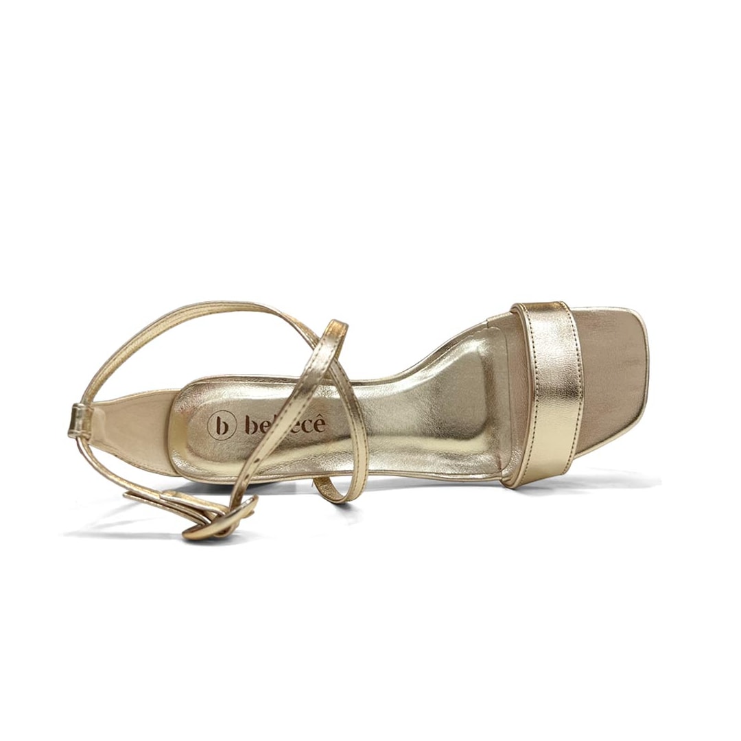 Sandália Bebecê Salto Bloco Baixo T5264-164 Dourado