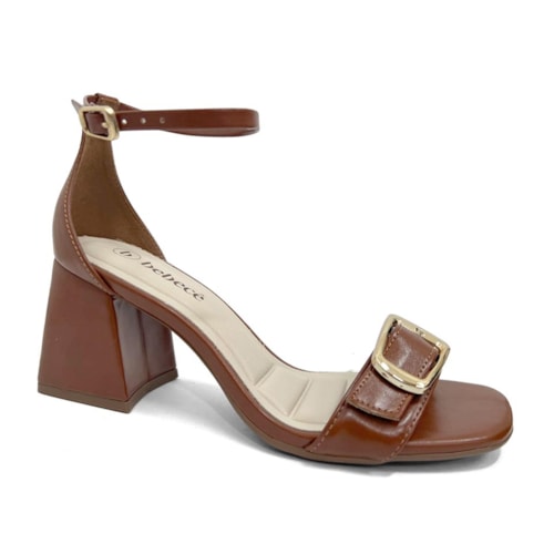 Sandália Bebecê Salto Bloco T6030-125 Pecan