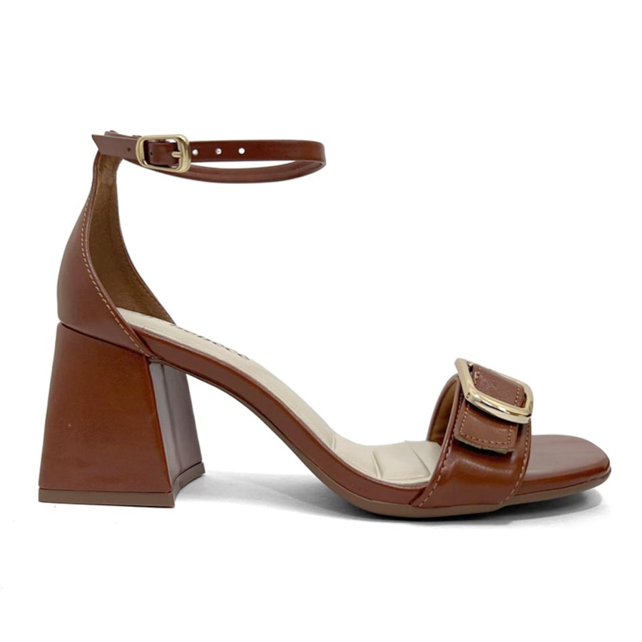 Sandália Bebecê Salto Bloco T6030-125 Pecan