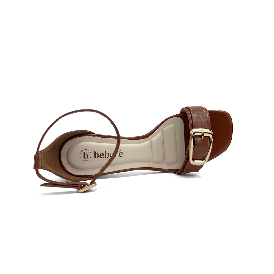 Sandália Bebecê Salto Bloco T6030-125 Pecan