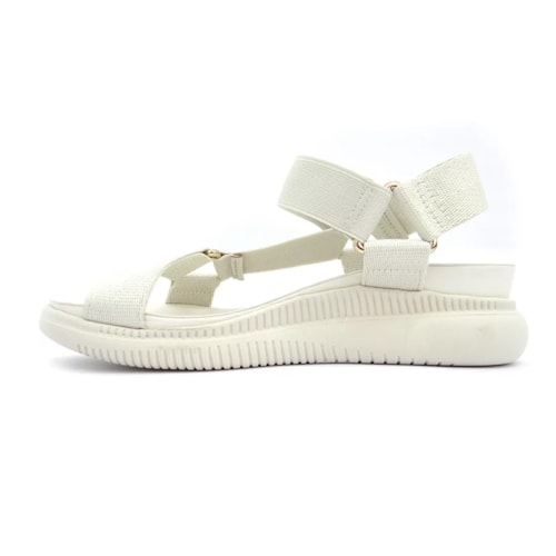 Sandália Beira Rio Feminina Flat Plataforma Ultra Confort 8391.107 Off White