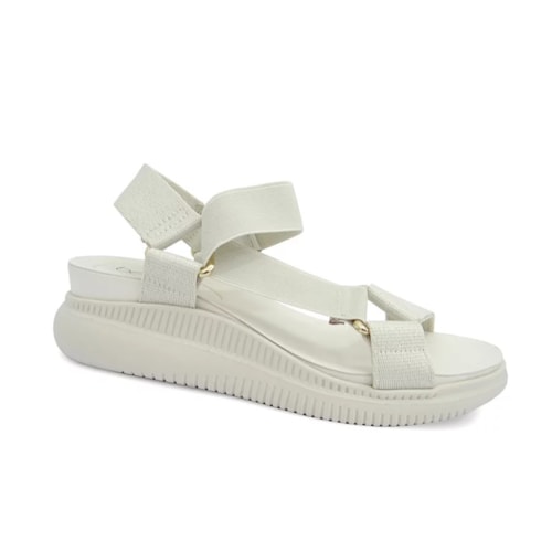 Sandalia Beira Rio Feminina Flat Plataforma Ultra Confort 8391.107 Off White