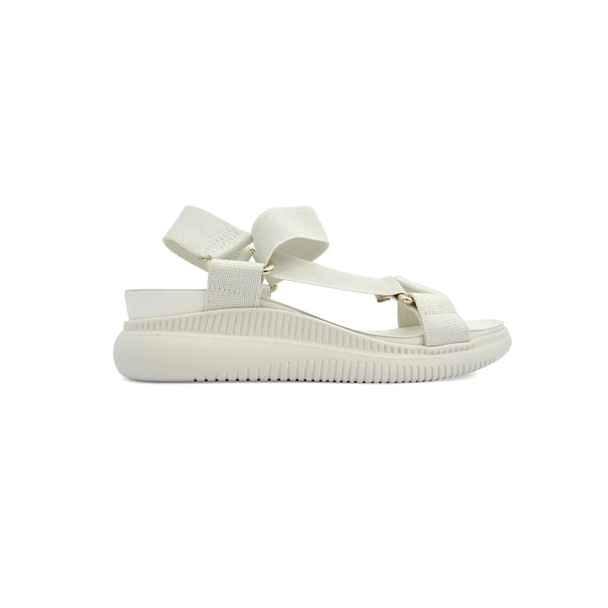 Sandália Beira Rio Feminina Flat Plataforma Ultra Confort 8391.107 Off White